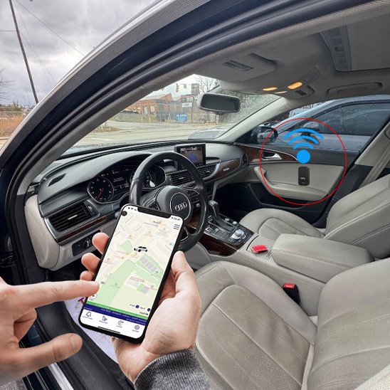 Traceur GPS voiture UltraSafe installé passager