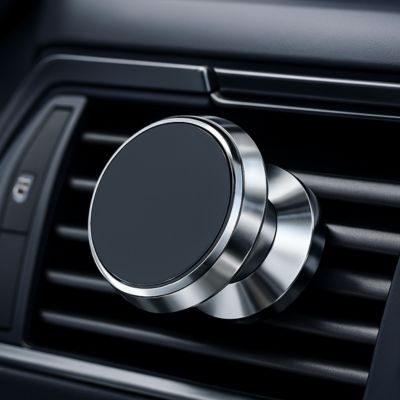 Support téléphone voiture magnétique AeroAim argent